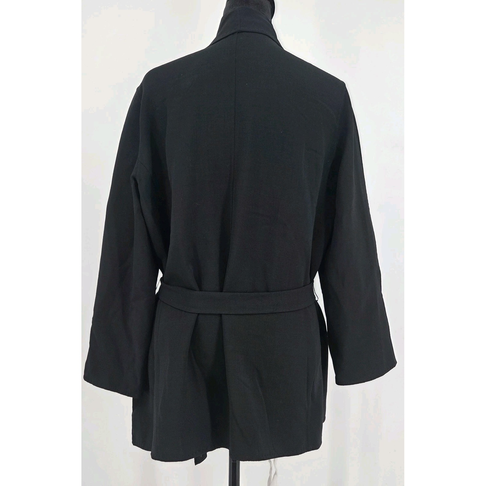 Lafayette 148 New York Womens M Cardigan Black Shawl Long Sleeve Lightweight — image 4 of 6